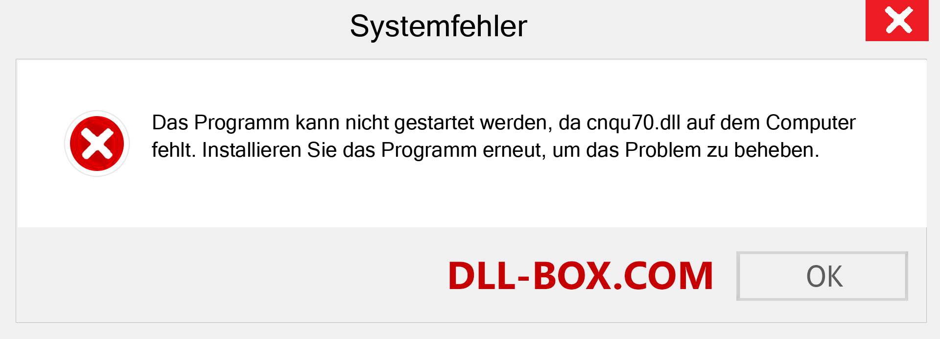 cnqu70.dll-Datei fehlt?. Download für Windows 7, 8, 10 - Fix cnqu70 dll Missing Error unter Windows, Fotos, Bildern